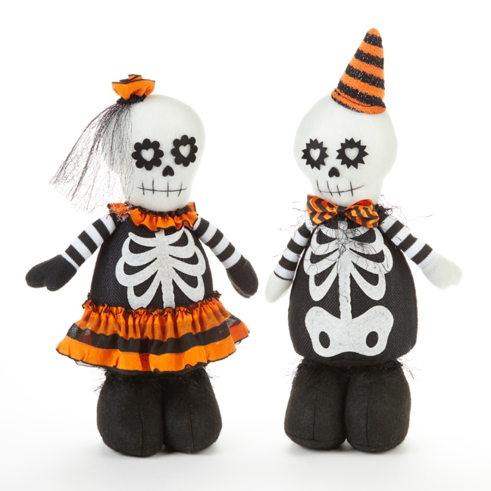 Set of 2  Skeleton Standing Dolls  New Summerween